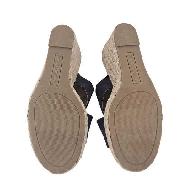 Tommy Bahama Womens Espadrille Wedge Sandals Size 7M Blue Textile Upper Brown - Picture 6 of 8